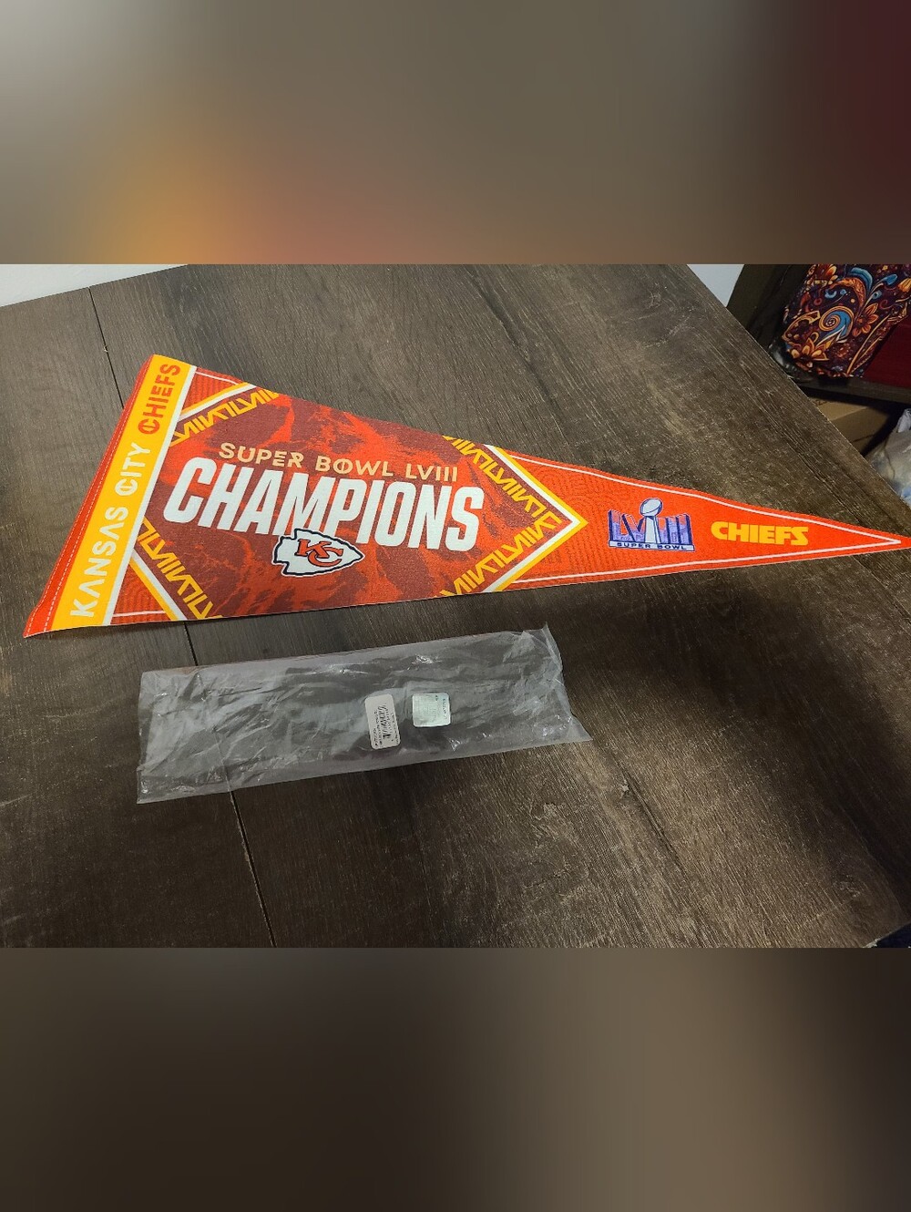 NFL Kansas City Chiefs Super Bowl LVIII Champions 12" x 30" felt pennant Flag